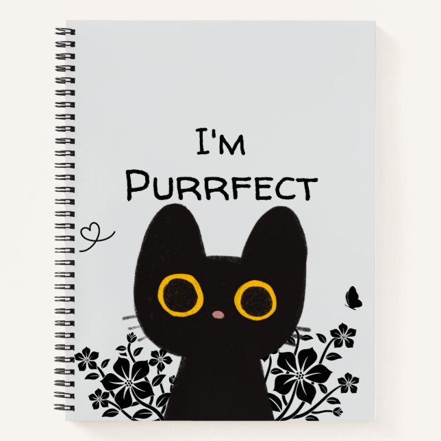 Carnet Je suis un chat noir mignon parfait (Devant)