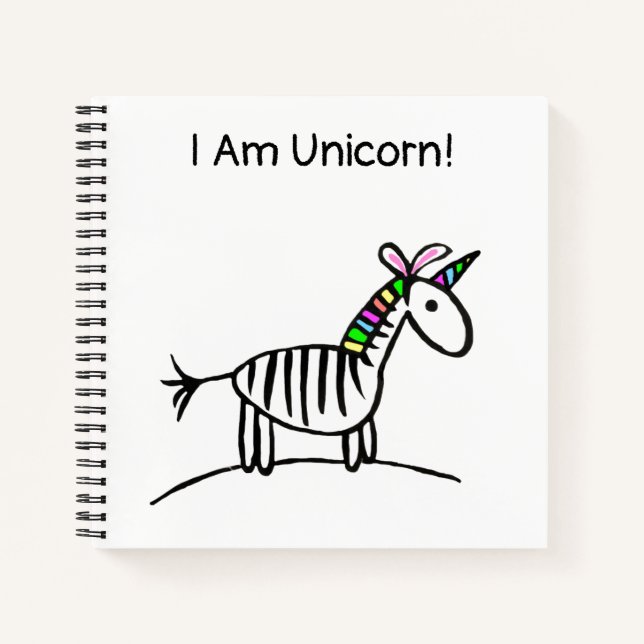 Carnet Je suis Unicorn Zebra (Devant)