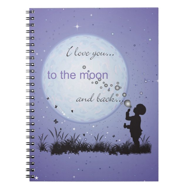 Carnet Je t'aime à la lune et aux cadeaux De (Devant)
