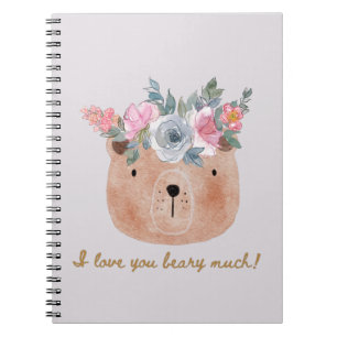 Carnet Je t'aime beaucoup à faire attention ! Ours avec c