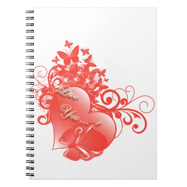 CARNET JE T'AIME DANS LE COEUR ROUGE (Devant)
