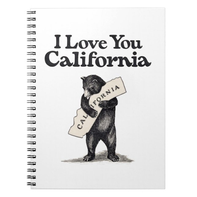 Carnet Je t'aime étreinte d'ours de la Californie (Devant)