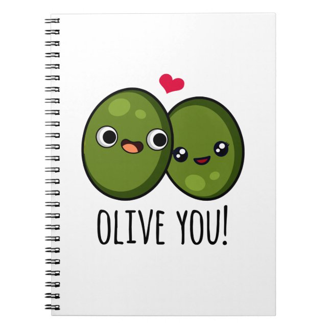 Carnet Je t'aime, pun d'amour drôle d'olive (Devant)