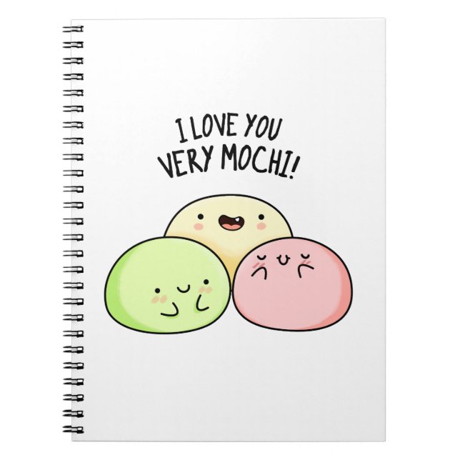 Carnet Je T'Aime Très Mochi Funny Food Pun (Devant)