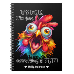 Carnet Je vais bien, tout est FINE Drôle poulet