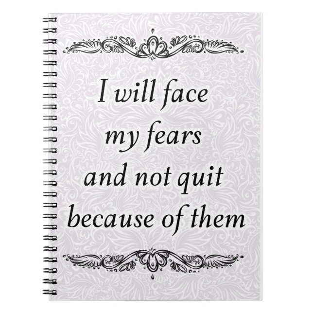 Carnet Je vais faire face à mes craintes - Citation posit (Devant)