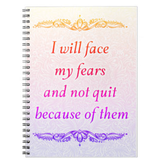 Carnet Je vais faire face à mes craintes - Citation posit
