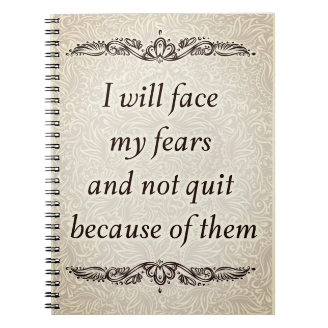 Carnet Je vais faire face à mes craintes - Citation posit (Devant)