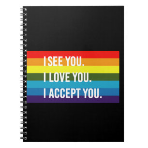 Carnet Je vois je t'aime je t'accepte Gay Pride LGBT T-Sh