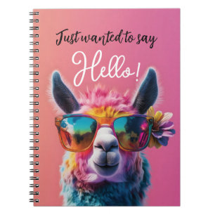 Carnet Je voulais juste dire Hello coloré Llama design