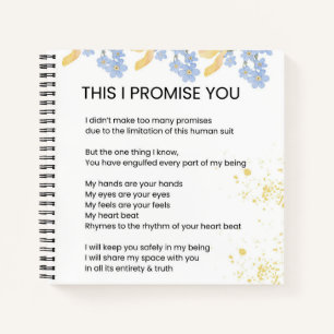 Carnet Je vous promets - Love Poem Poem Poetry