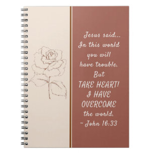 Carnet Jean 16:33 Prenez le coeur! J'ai surmonté le monde