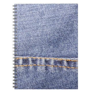 Carnet Jeans bleus : texture cousue détaillée.