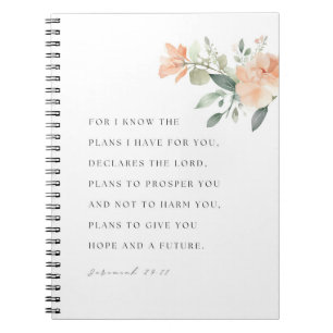 Carnet Jeremiah 29:11 NIV Car je connais les plans