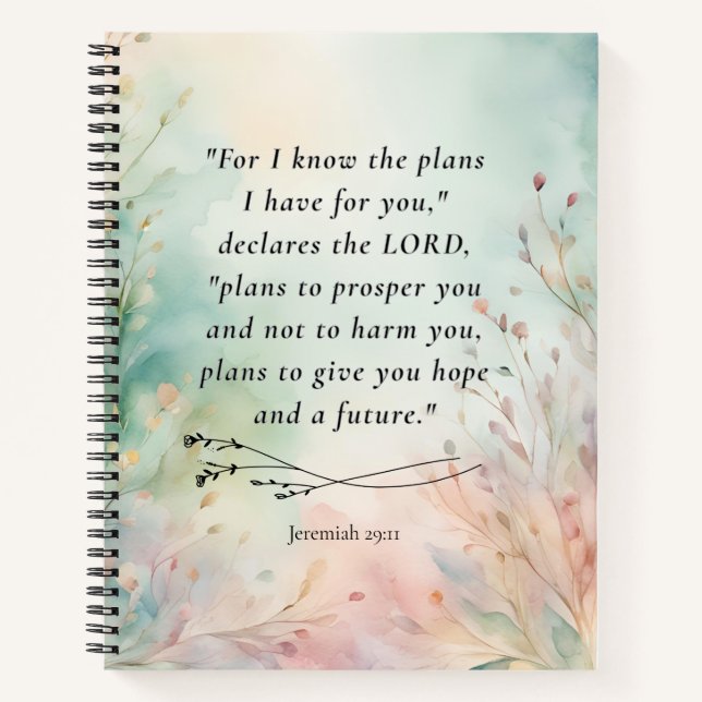 Carnet Jérémie 29:11 Image de verset biblique (Devant)