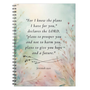 Carnet Jérémie 29:11 Image de verset biblique
