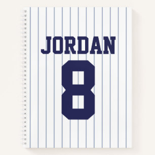 Carnet Jersey de baseball avec nom et numéro personnalisé