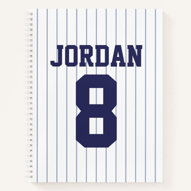 Carnet Jersey de baseball avec nom et numéro personnalisé (Devant)