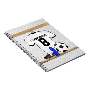 Carnet Jersey de football noir blanc personnalisé