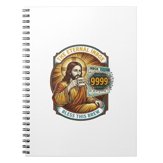 Carnet Jésus 9999 Emails Non Lus Boîte de Réception Zéro  (Devant)