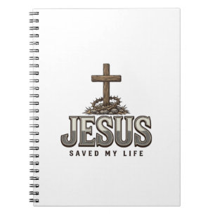 Carnet Jésus a sauvé ma vie Gravure vintage Design chréti