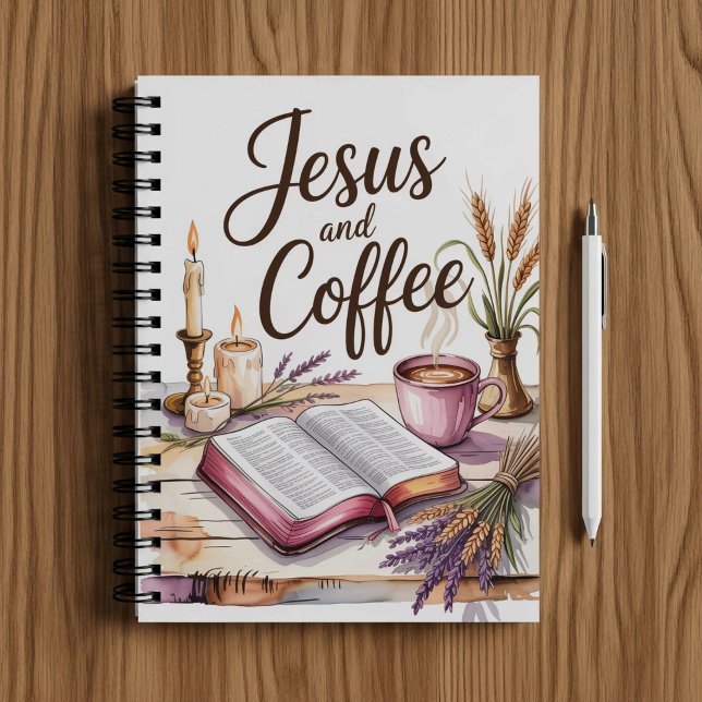 Carnet Jesus and Coffee, Christian faith notebook  (Créateur téléchargé)