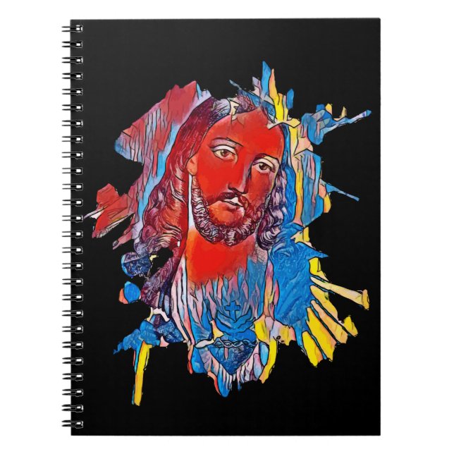 Carnet Jésus Christ Face coeur sacré art Abstrait (Devant)