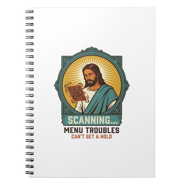 Carnet Jésus Code QR flou ne scannera pas Menu Humour Tec (Devant)