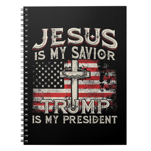 Carnet Jésus Est Mon Sauveur Trump Est Mon Président Amér (Devant)