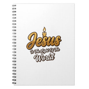 Carnet Jésus Lumière du Monde Bougie Chrétien Vecteur_1