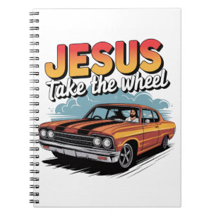 Carnet Jesus Prend le Volant Voiture Musclée Vintage