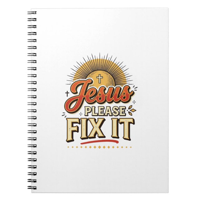 Carnet Jésus S'il Vous Plaît Réparez-Le Typographie Chrét (Devant)