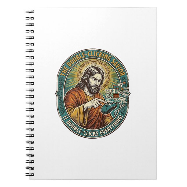 Carnet Jésus Souris Double Clic Cassée Bureau IT Tech  (Devant)