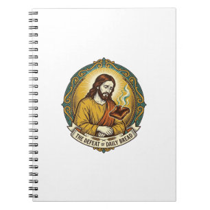 Carnet Jésus vaincu fumant du pain grillé brûlé petit-déj