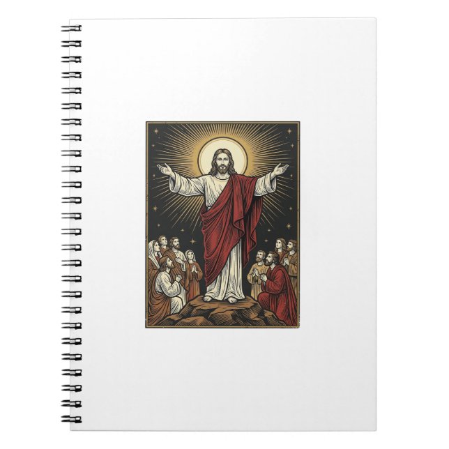 Carnet Jésus vintage gloire radieuse gravure chrétienne D (Devant)