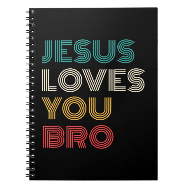 Carnet Jésus Vous Aime Bro, Drôle Foi Chrétienne Rétro (Devant)