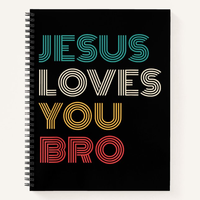 Carnet Jésus Vous Aime Bro, Drôle Foi Chrétienne Rétro (Devant)