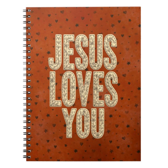 Carnet Jésus vous aime Encouragement chrétien rustique (Devant)