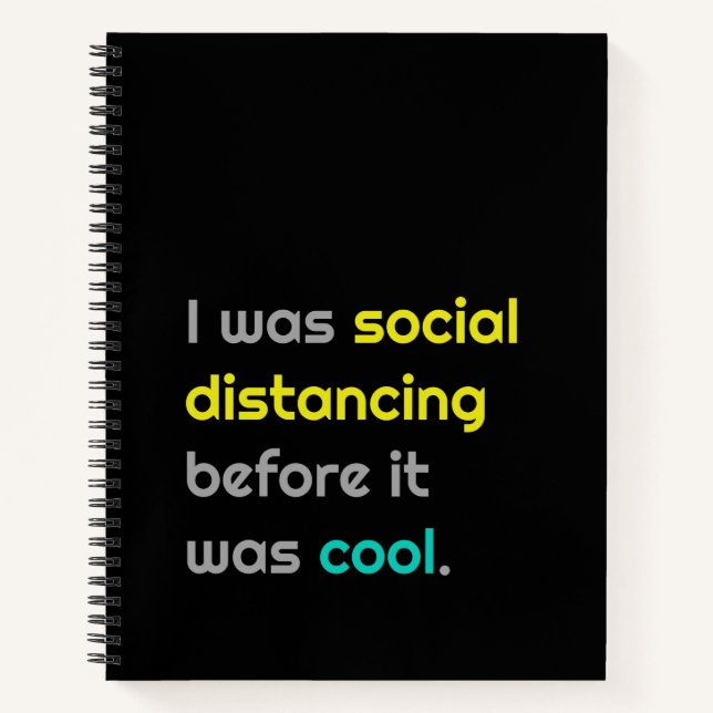 Carnet J'étais socialement distante avant d'être cool (Devant)