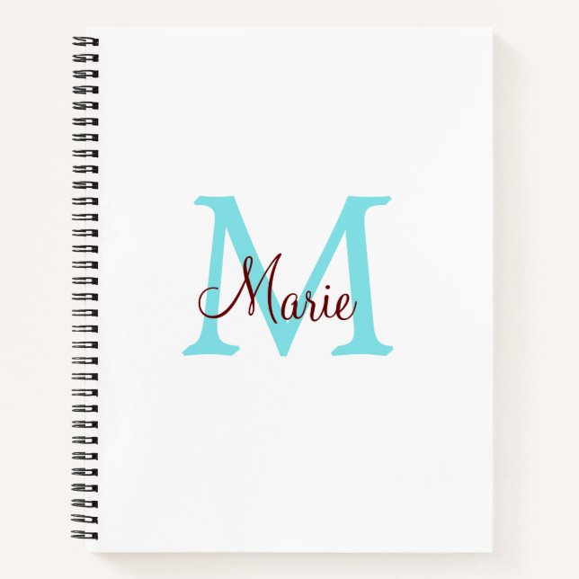 Carnet jeté simple minimal ajouter nom monogramme rose ro (Devant)