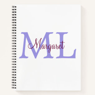 Carnet jeté simple minimal ajouter nom monogramme rose ro