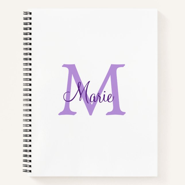 Carnet jeté simple minimal ajouter nom monogramme rose ro (Devant)