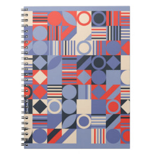 Carnet Jeu de couvertures géométriques rétro. Design rétr
