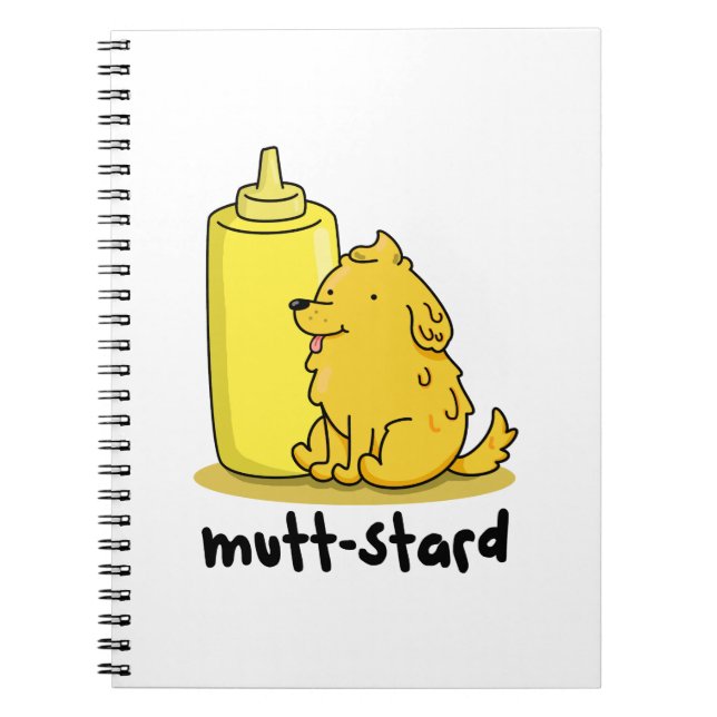 Carnet Jeu de mots sur la moutarde et le chien Mutt-stard (Devant)