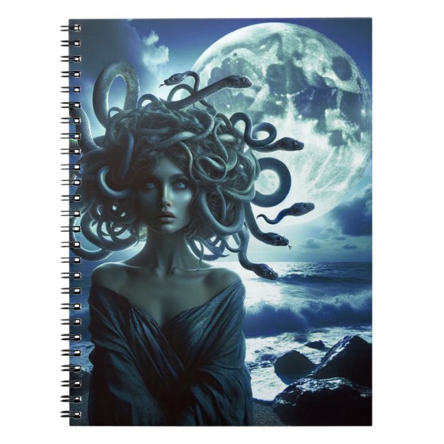 Carnet Jeune Méduse jolie par la Lune & l'Océan (Devant)