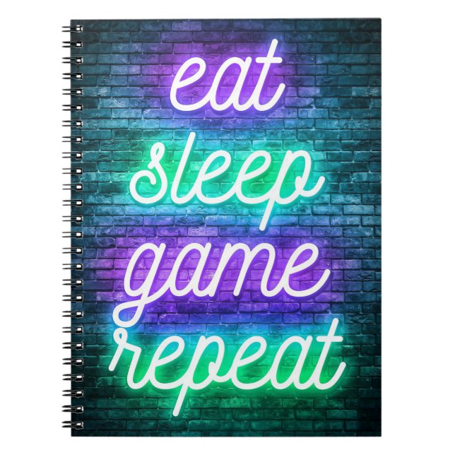 Carnet Jeux vidéo Manger Dormir Répéter (Devant)