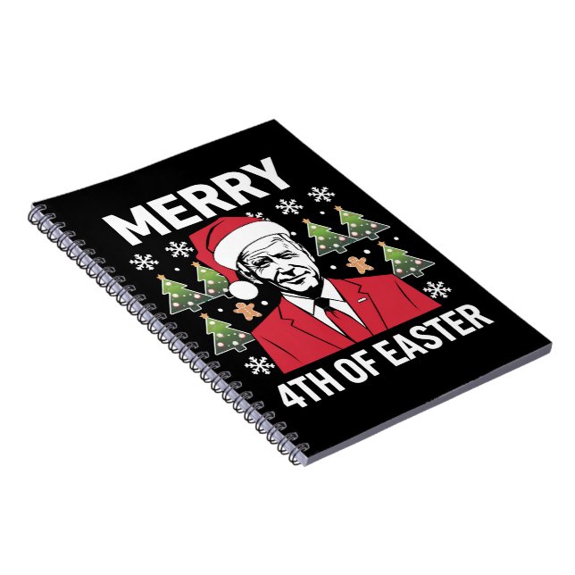 Carnet Joe Biden Noël Père Noël Chapeau Joyeux 4e Pâques (Côté Droit)