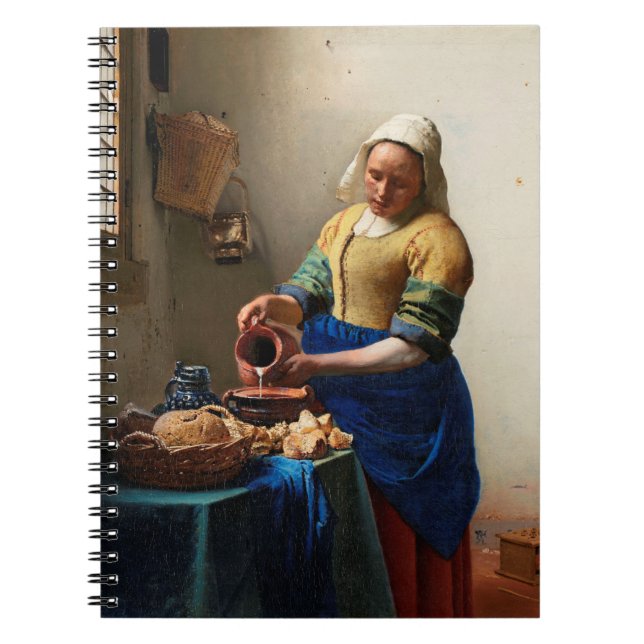 Carnet Johannes Vermeer. Milkmaid. fine art vintage (Devant)