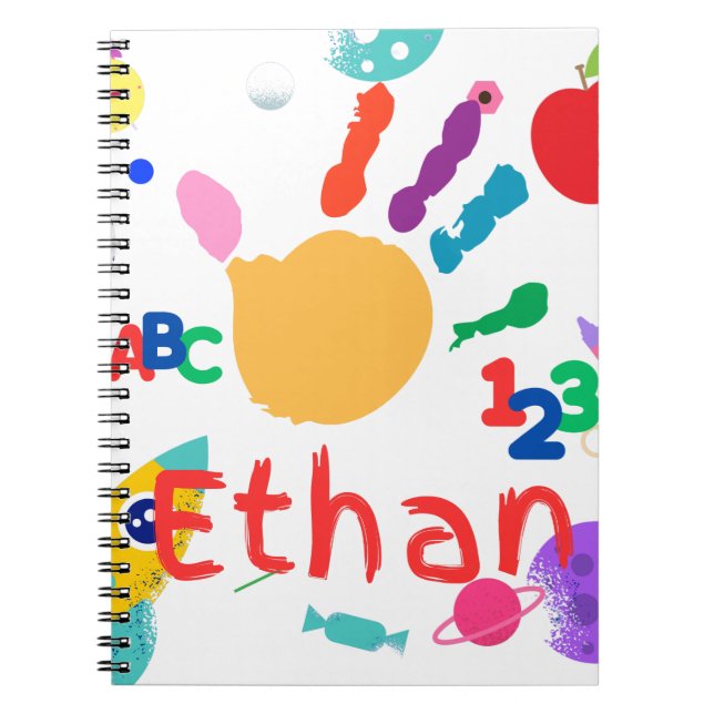 Carnet Joli ABC personnalisé pour enfants peinture manuel (Devant)