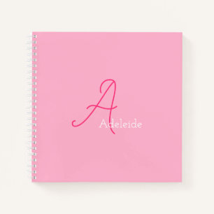 Carnet Joli Amusement Moderne Unique Fille Rose Monogramm